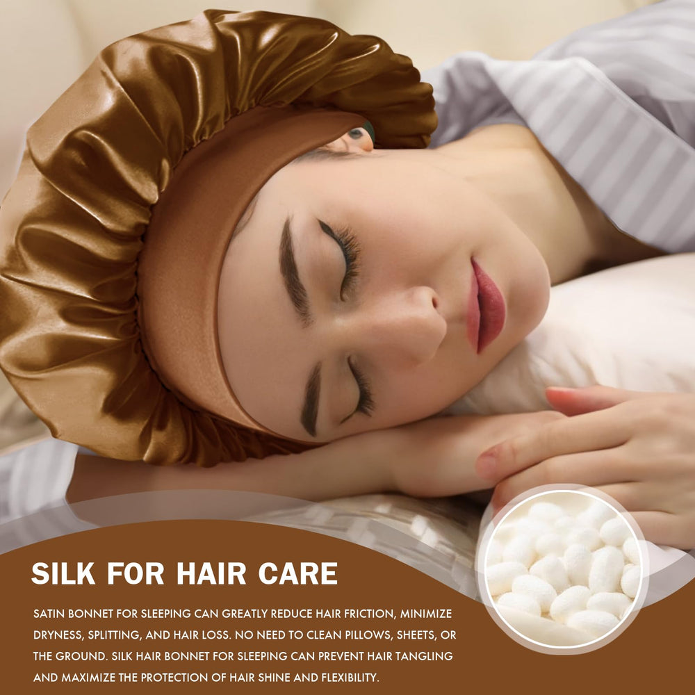 Doitory bonete de seda satinada doble capa protege aceites y evita manchas