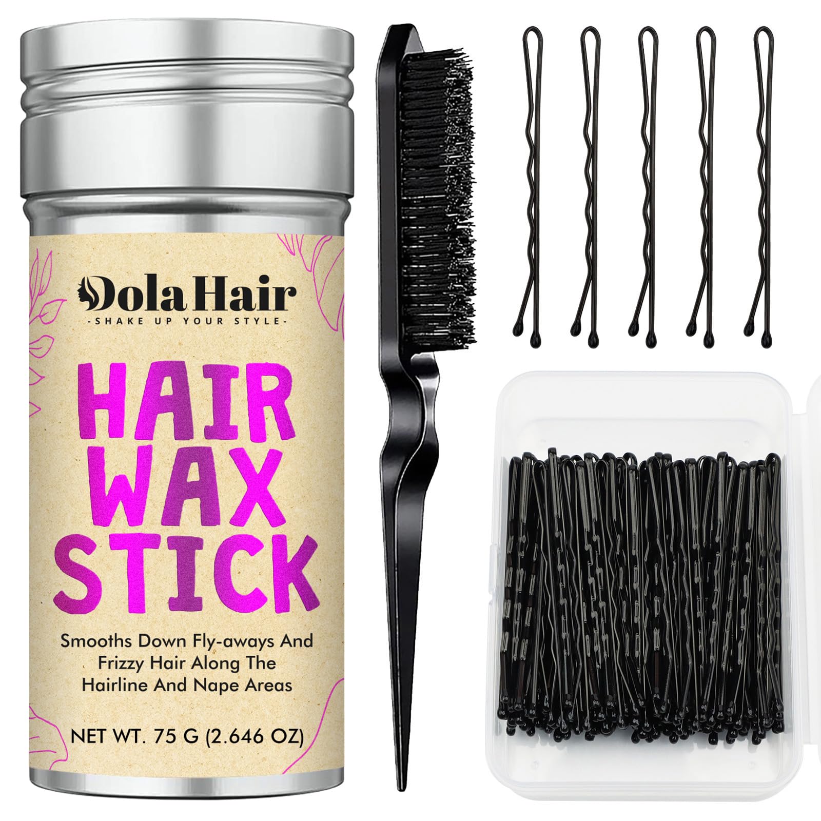 Dolahair horquillas Bobby negras de 2 pulgadas para peinados firmes todo el día.