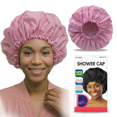 Gorra de ducha Donna rosa protege el cabello largo durante la ducha
