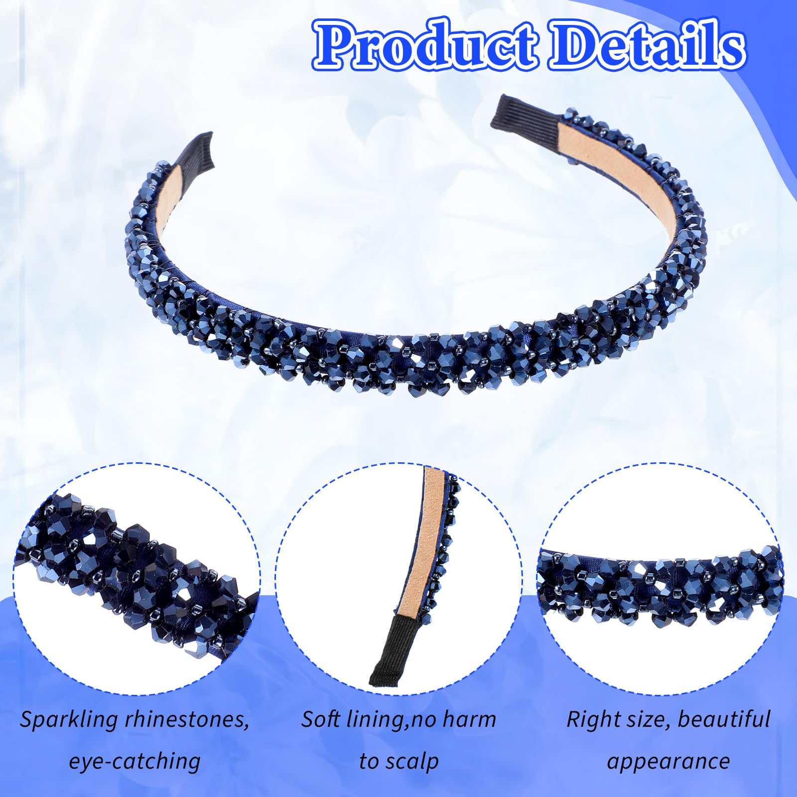 Diadema azul marino DOPENSPI para bodas y eventos