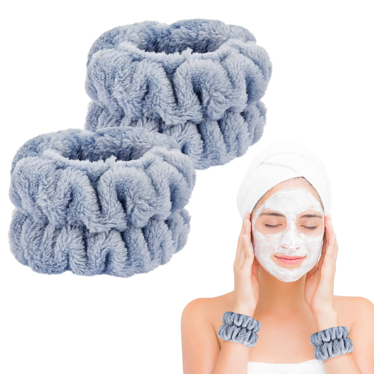 Dorbetar brazaletes lavando rostro con textura coral suave para mayor comodidad.