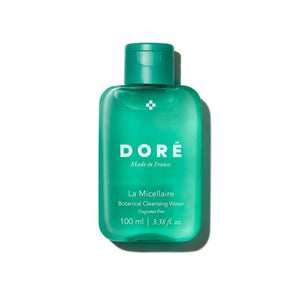 Doré Agua Micelar de viaje en botella; limpieza suave y rápida para maquillaje resistente al día.