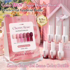 Double Rhythm gel rosa suave para cobertura uniforme y brillo sutil