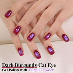 Brillo holográfico púrpura en uñas con Double Rhythm