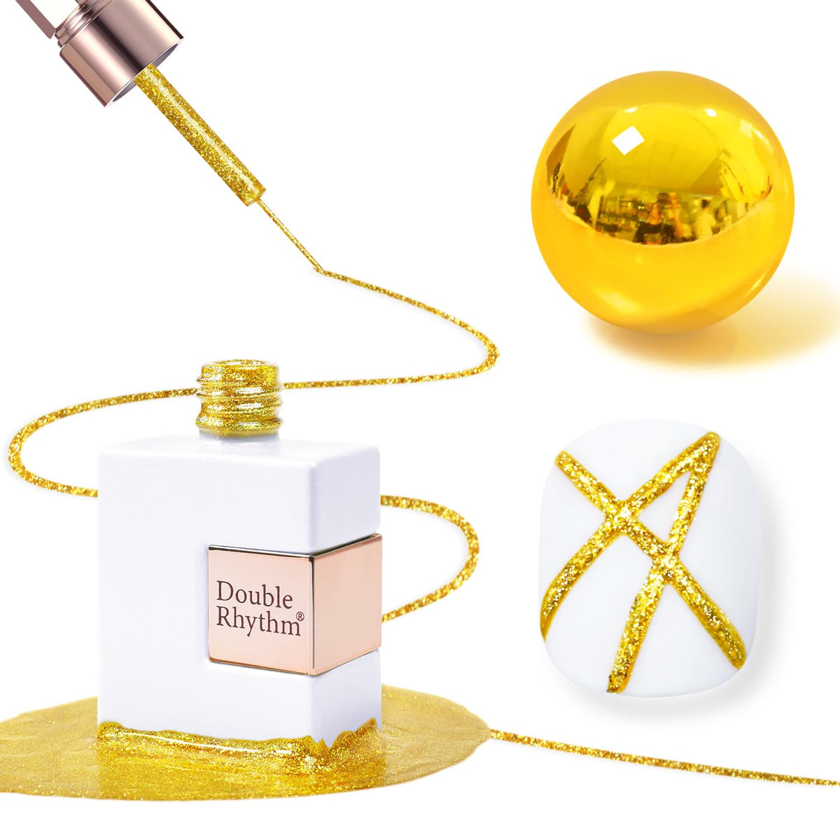 Double Rhythm bronce espejo gel para uñas con acabado deslumbrante