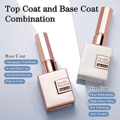 Double Rhythm, capa superior sin limpieza 15 ml, brillo duradero.