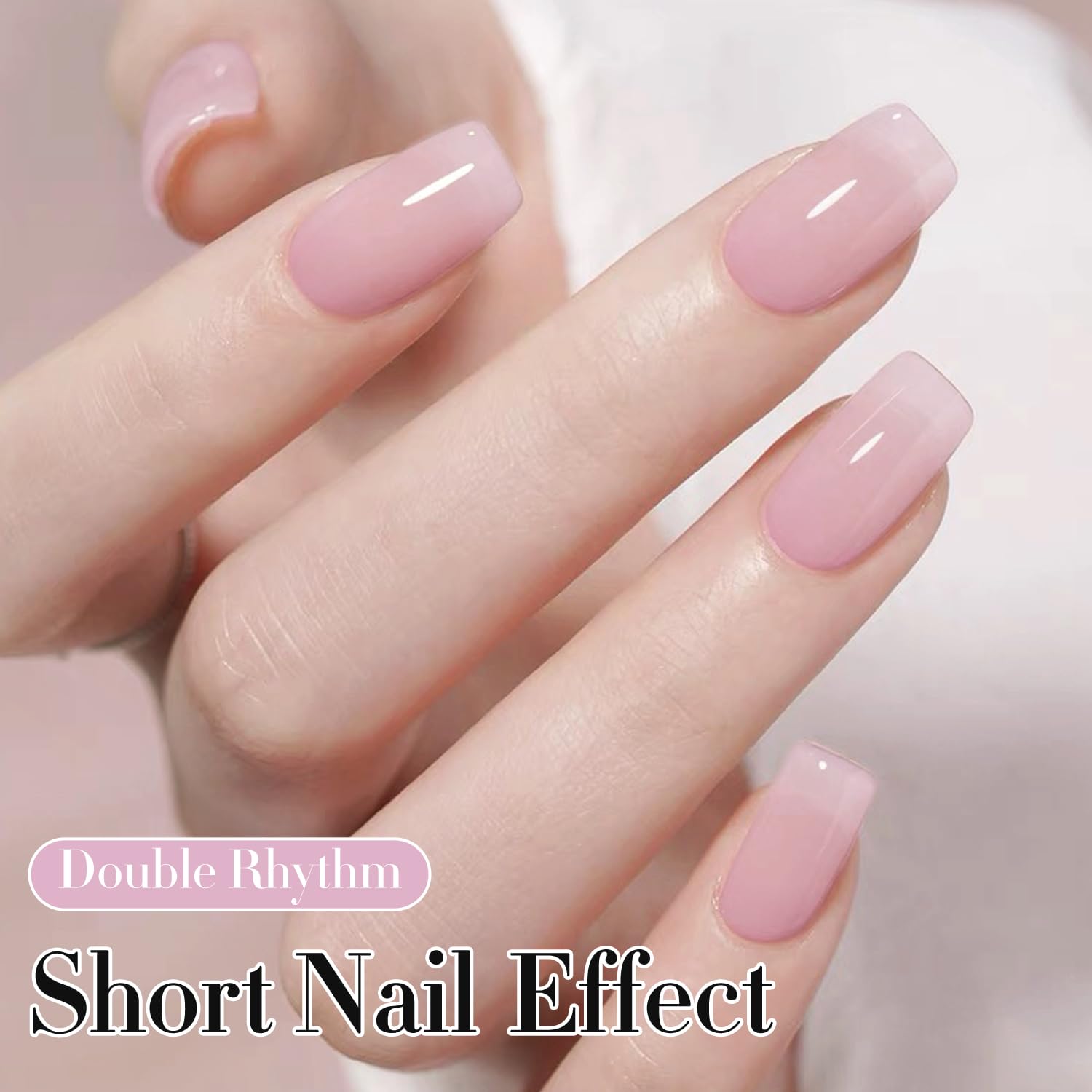 Diseño de uñas en tono rosado lechoso para looks naturales.