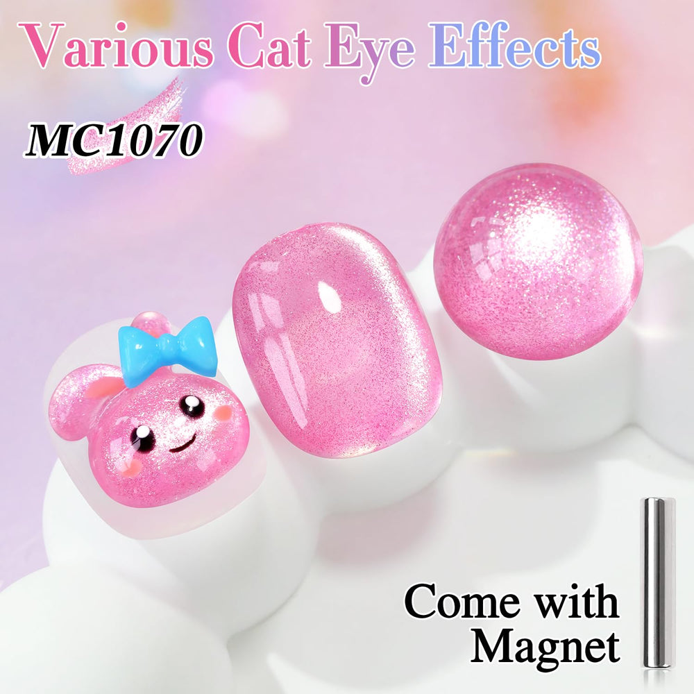 Double Rhythm efecto ojo de gato imantado rosa, ideal para diseños en casa.