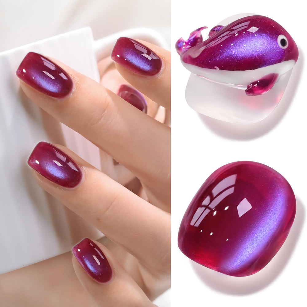 Double Rhythm esmalte ojo-gato burdeos para uñas con look profundo