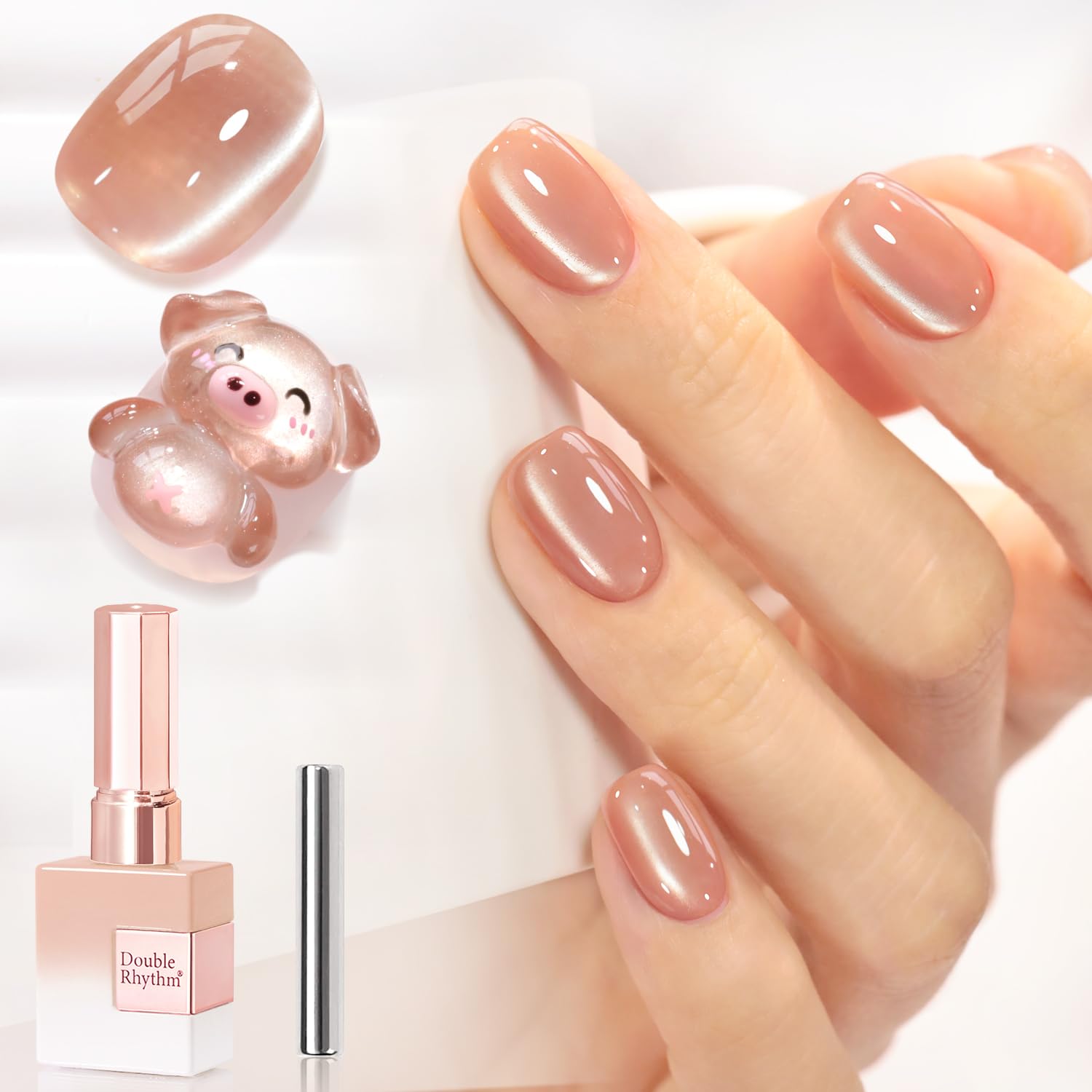Double Rhythm esmalte cat-eye Jelly con imán, efecto magnético en uñas.