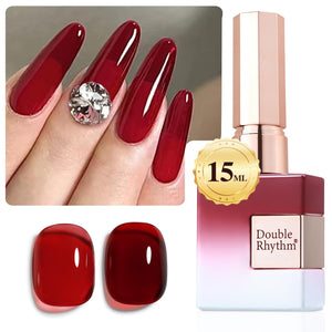 Double Rhythm esmalte gel 15ml burdeos oscuro, ofrece un acabado uniforme en uñas.