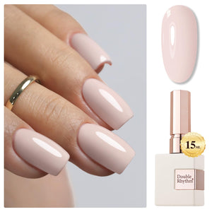 Double Rhythm gel esmalte 15 ml en tono crema nude rosa con brillo duradero en uñas