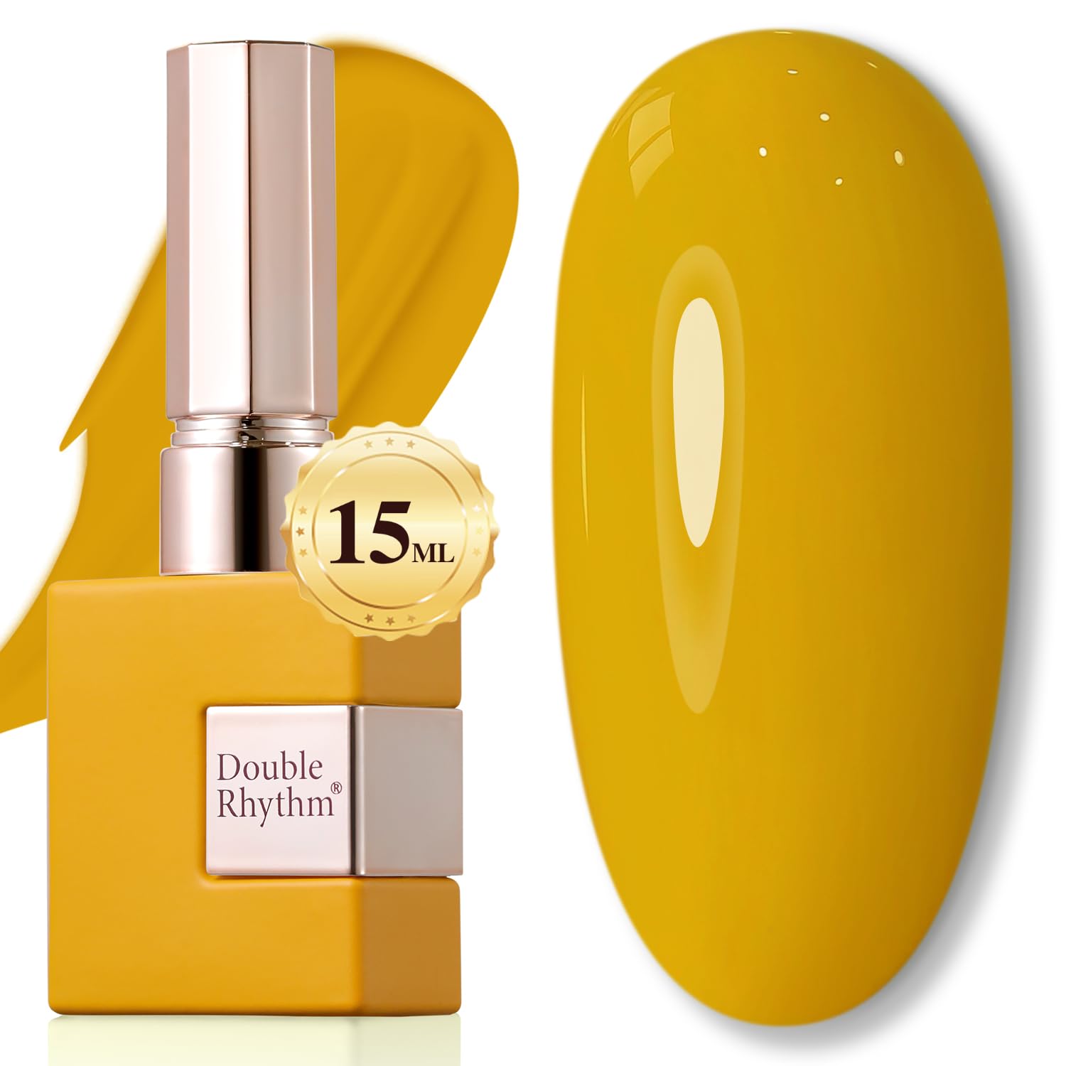 Double Rhythm esmalte gel translúcido 15 ml, acabado puro y brillo suave.
