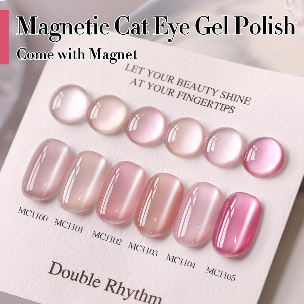 Double Rhythm gel con acabado satinado para un look suave.