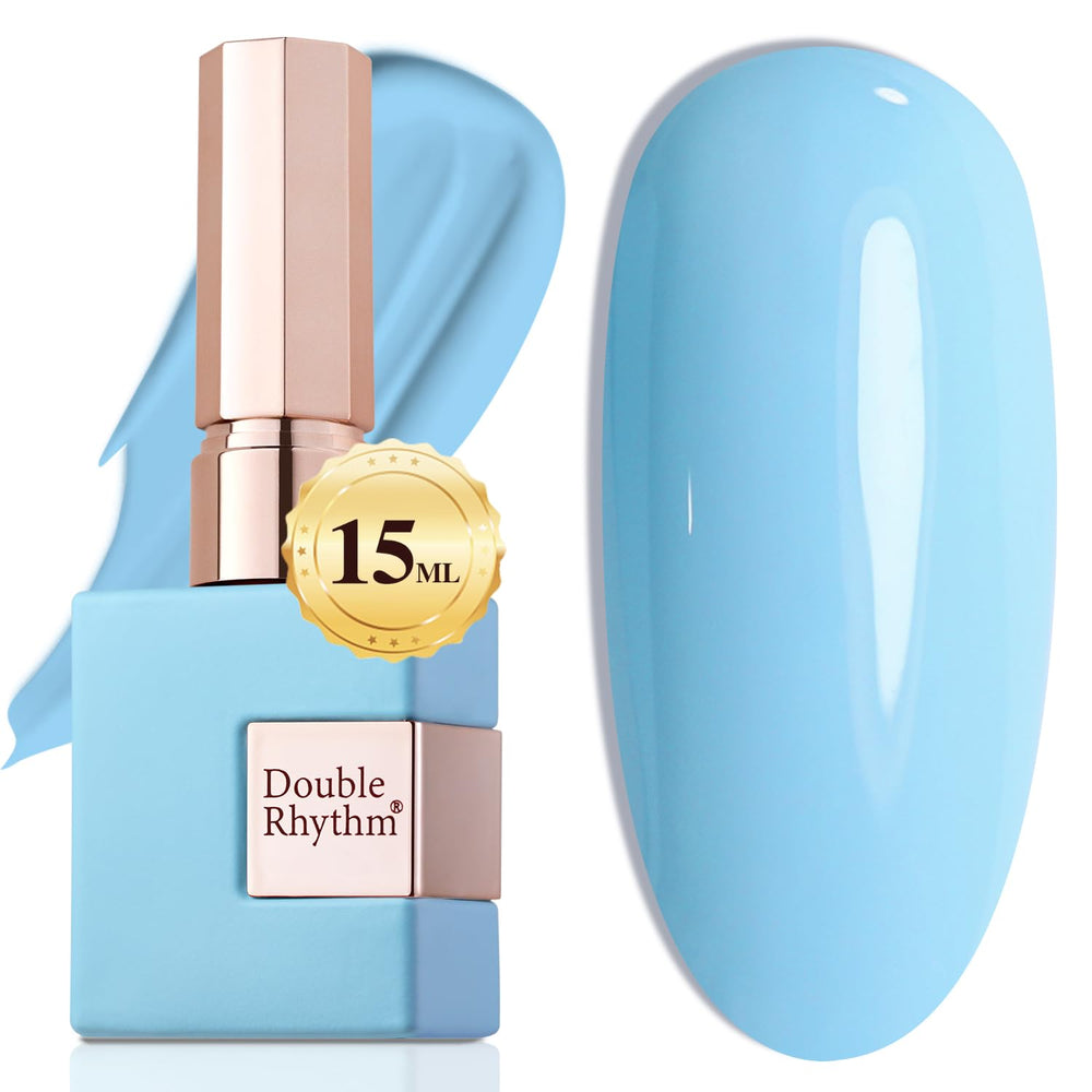 Double Rhythm esmalte gel azul claro 15 ml translúcido para uñas elegantes
