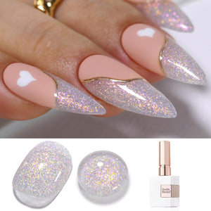 Double Rhythm Esmalte gel brillo rosa 15 ml, acabado duradero en uñas