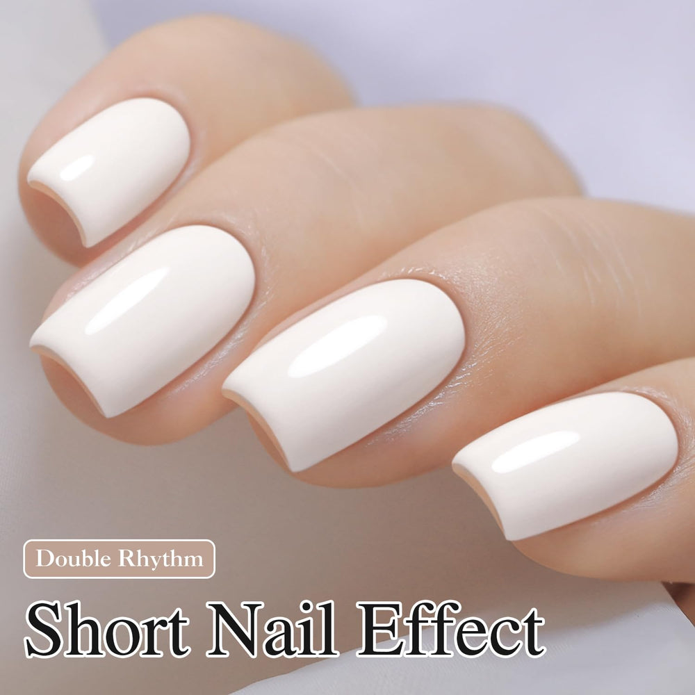 Double Rhythm esmalte gel curado con luz ultravioleta y LED para acabado duradero.