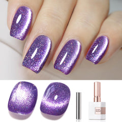 Double Rhythm esmalte gel con imán muestra el efecto ojo de gato en uña