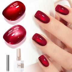 Double Rhythm esmalte gel efecto ojo de gato con imán para acabado deslumbrante.