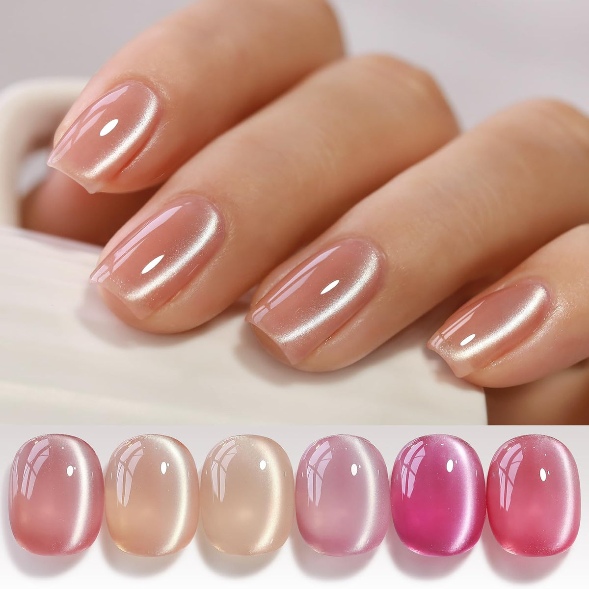 Double Rhythm esmalte gel ojo de gato set 6 colores para uñas brillantes