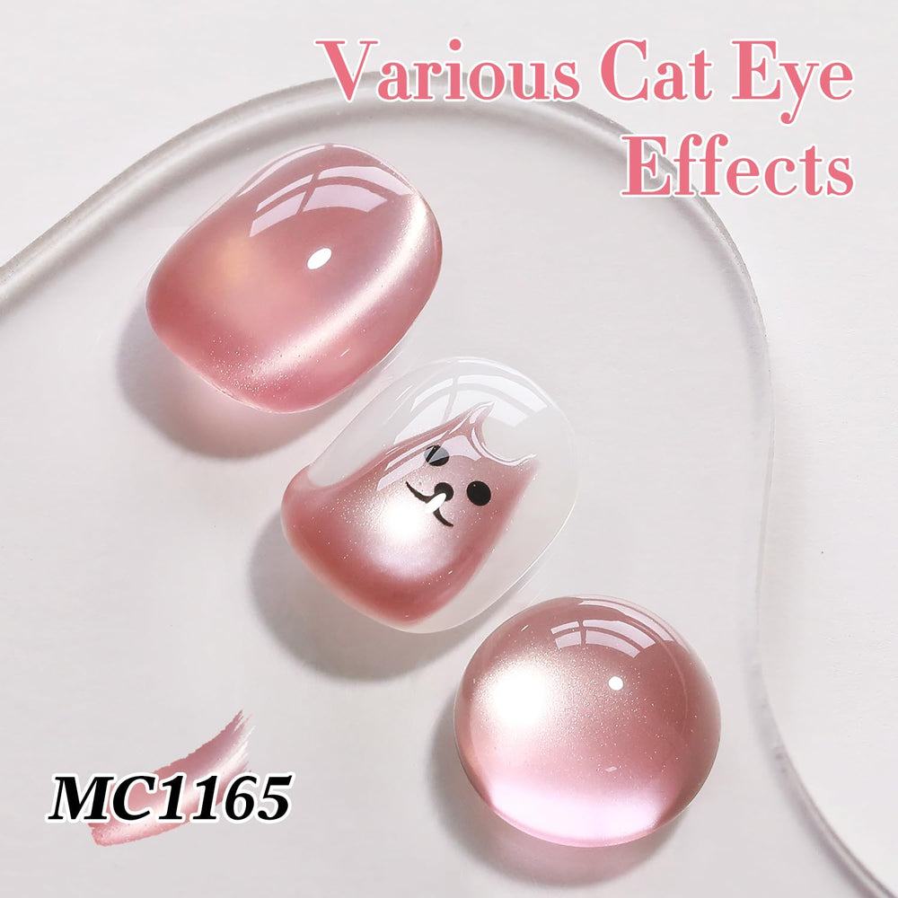 Double Rhythm esmalte gel rosa ojo de gato con efecto suave