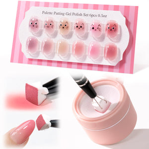 Double Rhythm gel de rozado en paleta para efectos de uñas.