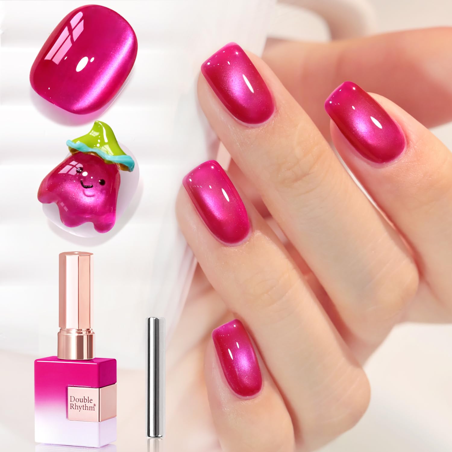 Double Rhythm gel uñas ojo-de-gato con imán para efecto intenso.