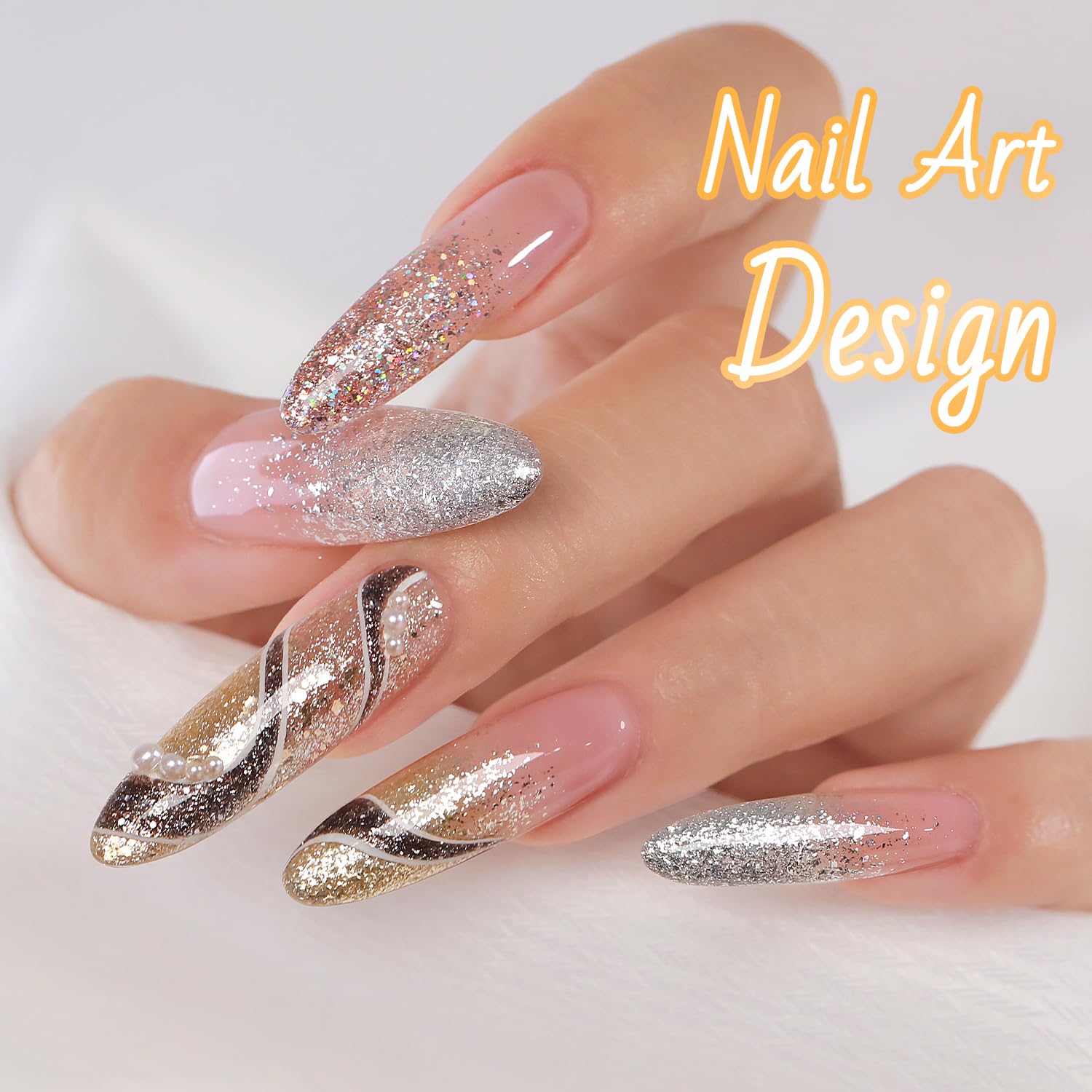 Double Rhythm kit de manicura en casa con brillo profesional.