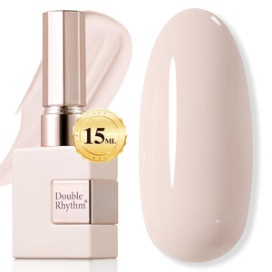 Double Rhythm Laca Gel 15ml puro beige rosado, tono suave para uñas elegantes.