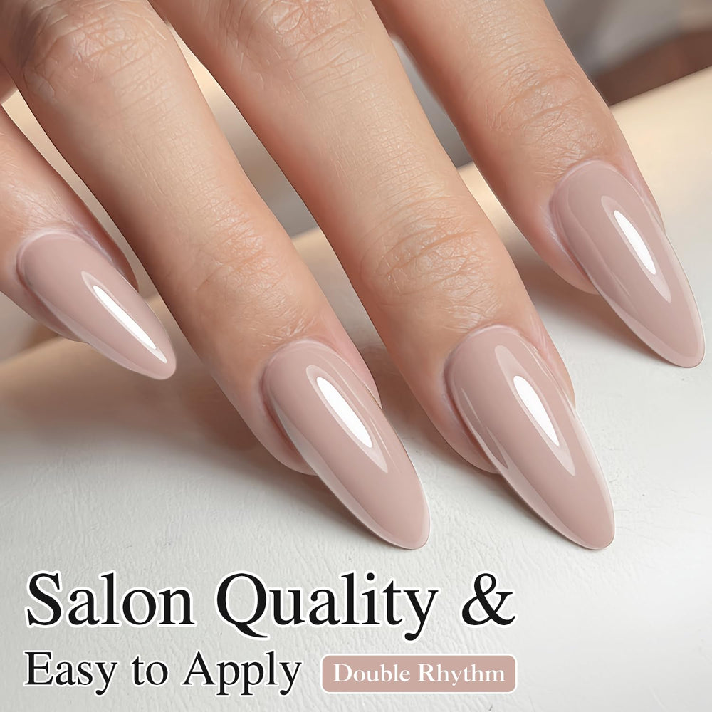 Durabilidad de hasta 28 días con aplicación adecuada de Double Rhythm Milky Khaki.