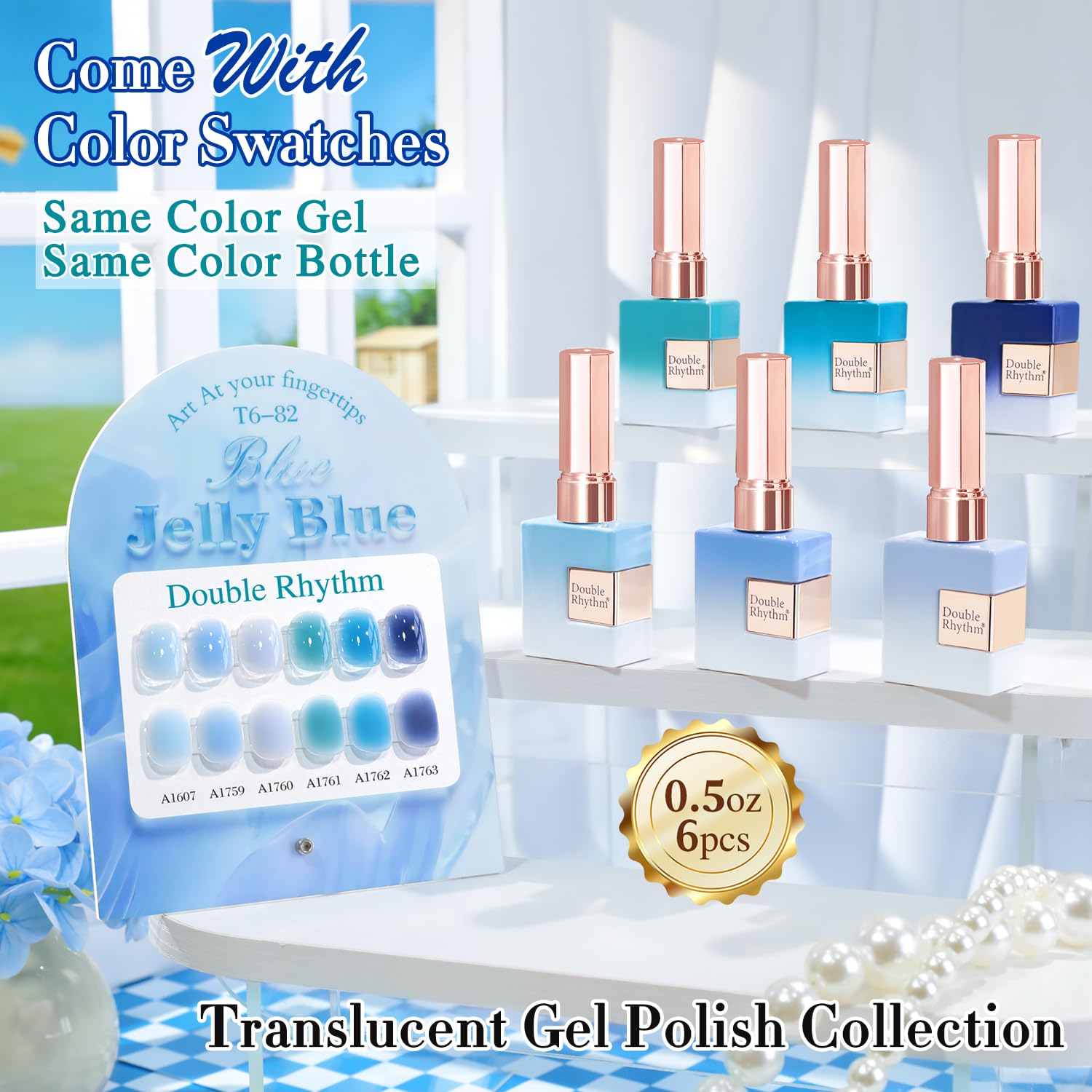 Double Rhythm muestrario de colores gel, inspira ideas de diseño.