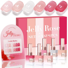 Double Rhythm: conjunto de 6 esmaltes gel de 15 ml, ideal para crear looks variados.