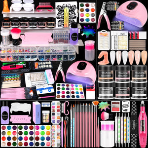 DouborQ kit completo de uñas acrílicas con lámpara UV para secado rápido.