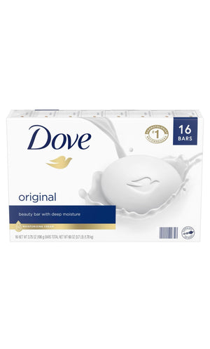 Dove Bar Soap Hidratante, empaque con 16 barras para uso diario