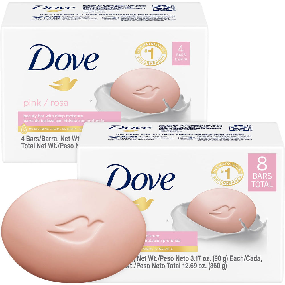 Dove Barra Rosa 2-pack, barra-jabon-rosa-2-pack, hidrata la piel durante la ducha