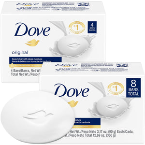 Dove Original en doble paquete; ideal para uso diario en cuerpo y manos.