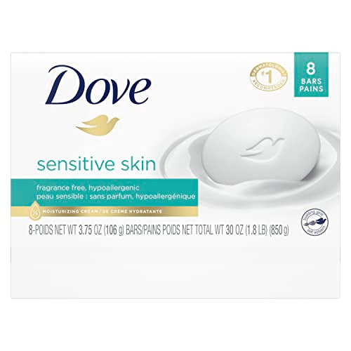 Dove barra sensible para rostro y cuerpo, uso diario suave.