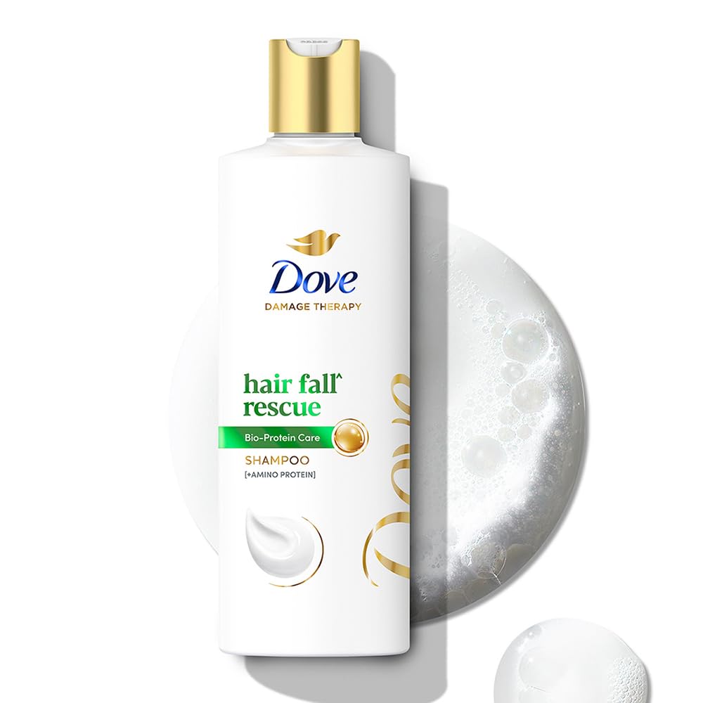 Dove Champú Rescate Caída del Cabello: botella visible para uso diario suave.