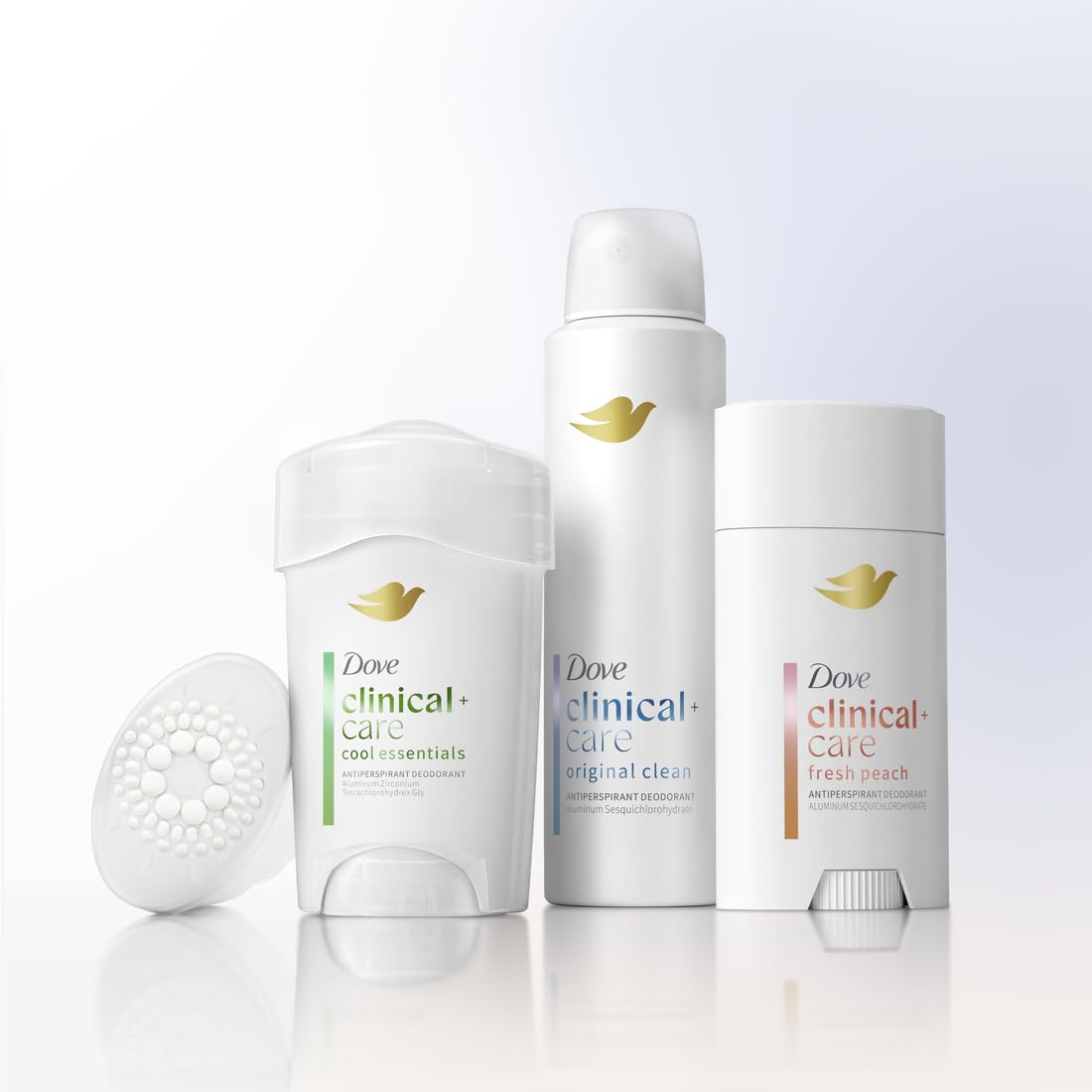 Dove Clinical + Care aplicación suave y secado inmediato