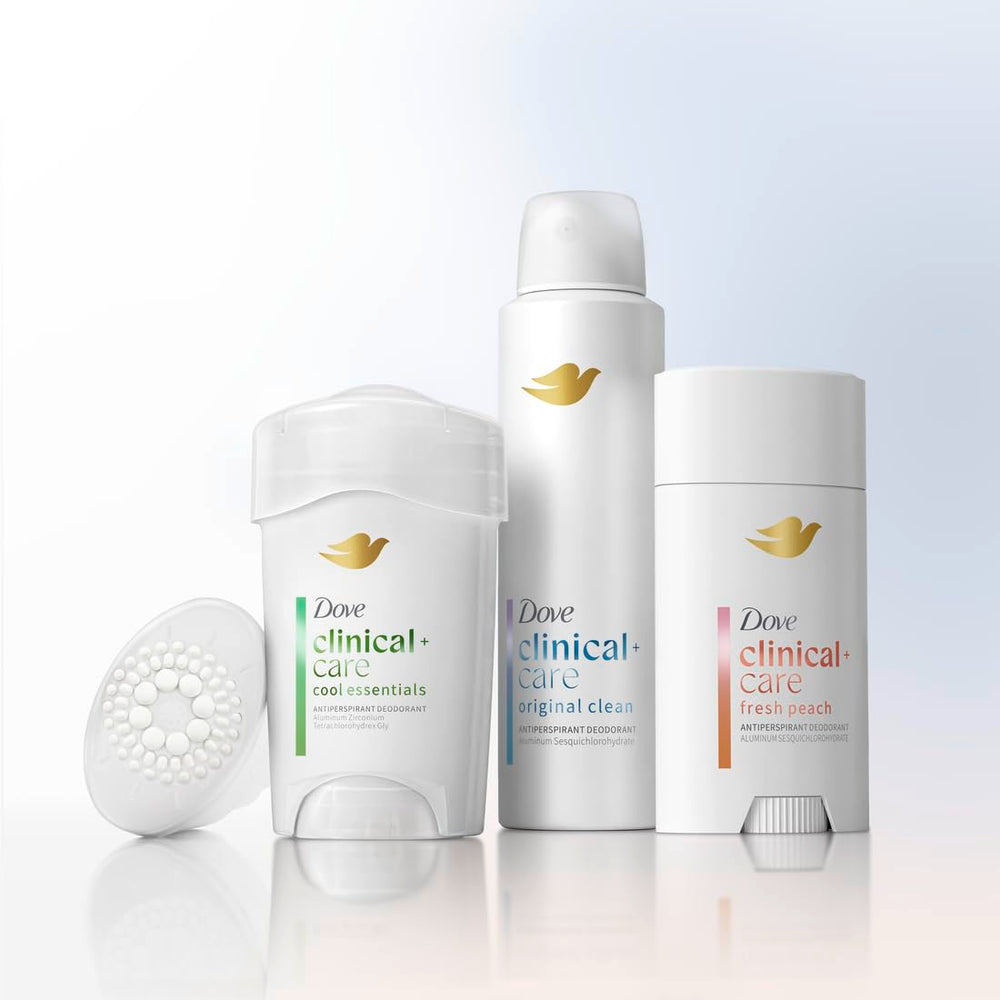 Dove Clinical + Care aplicación suave y secado inmediato