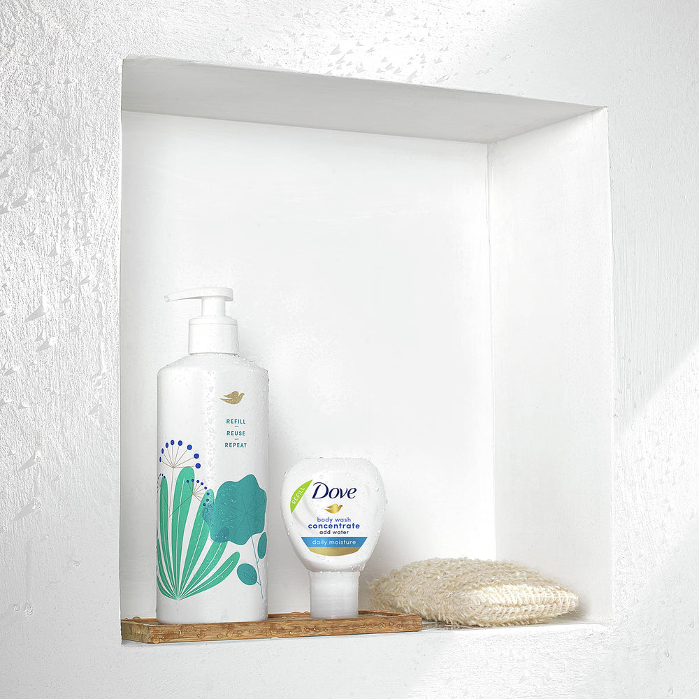 Dove Concentrado Recarga ecológica para botella reutilizable.