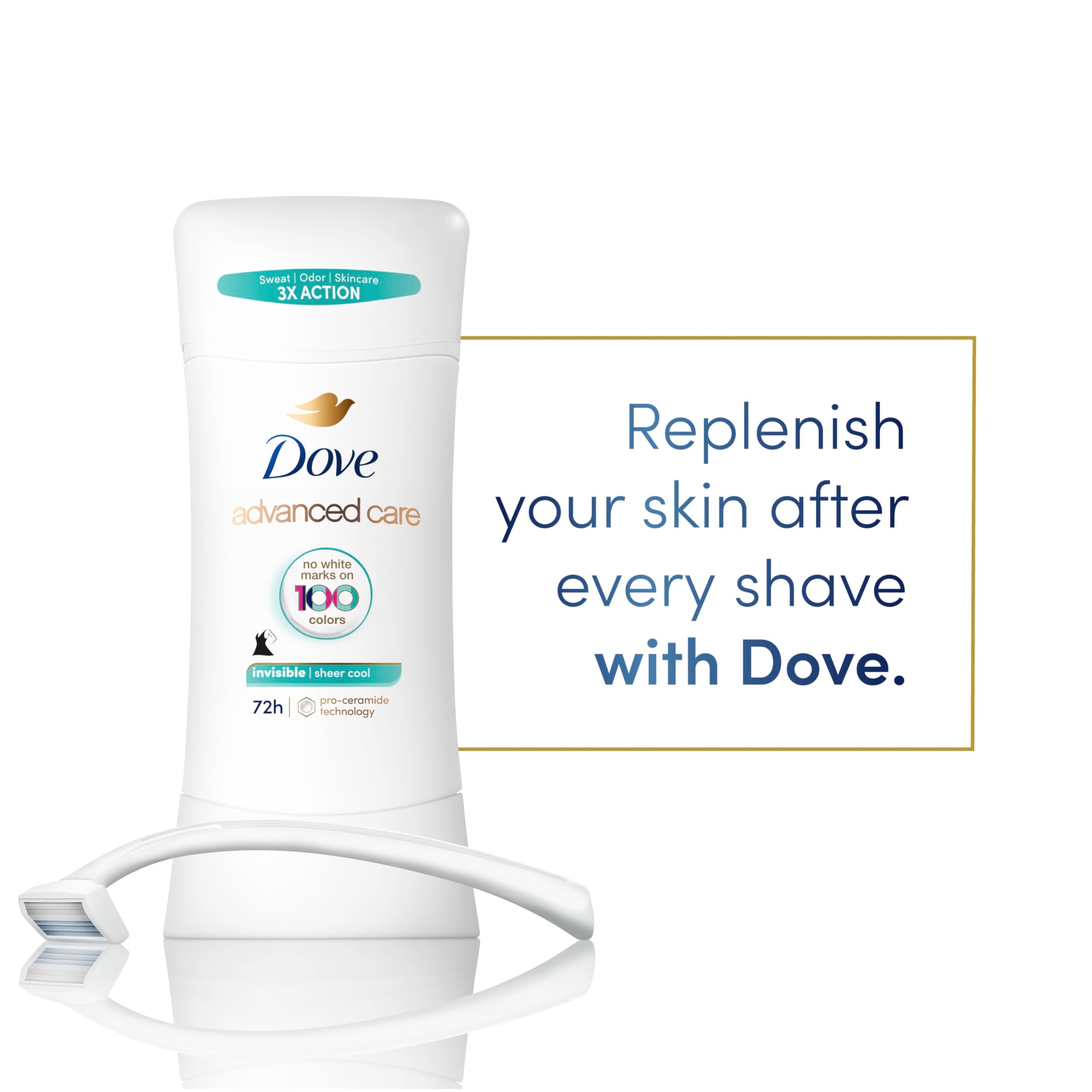 Dove Cuidado Avanzado fragancia Pomelo-Lima-Mimosa, aroma fresco y energizante