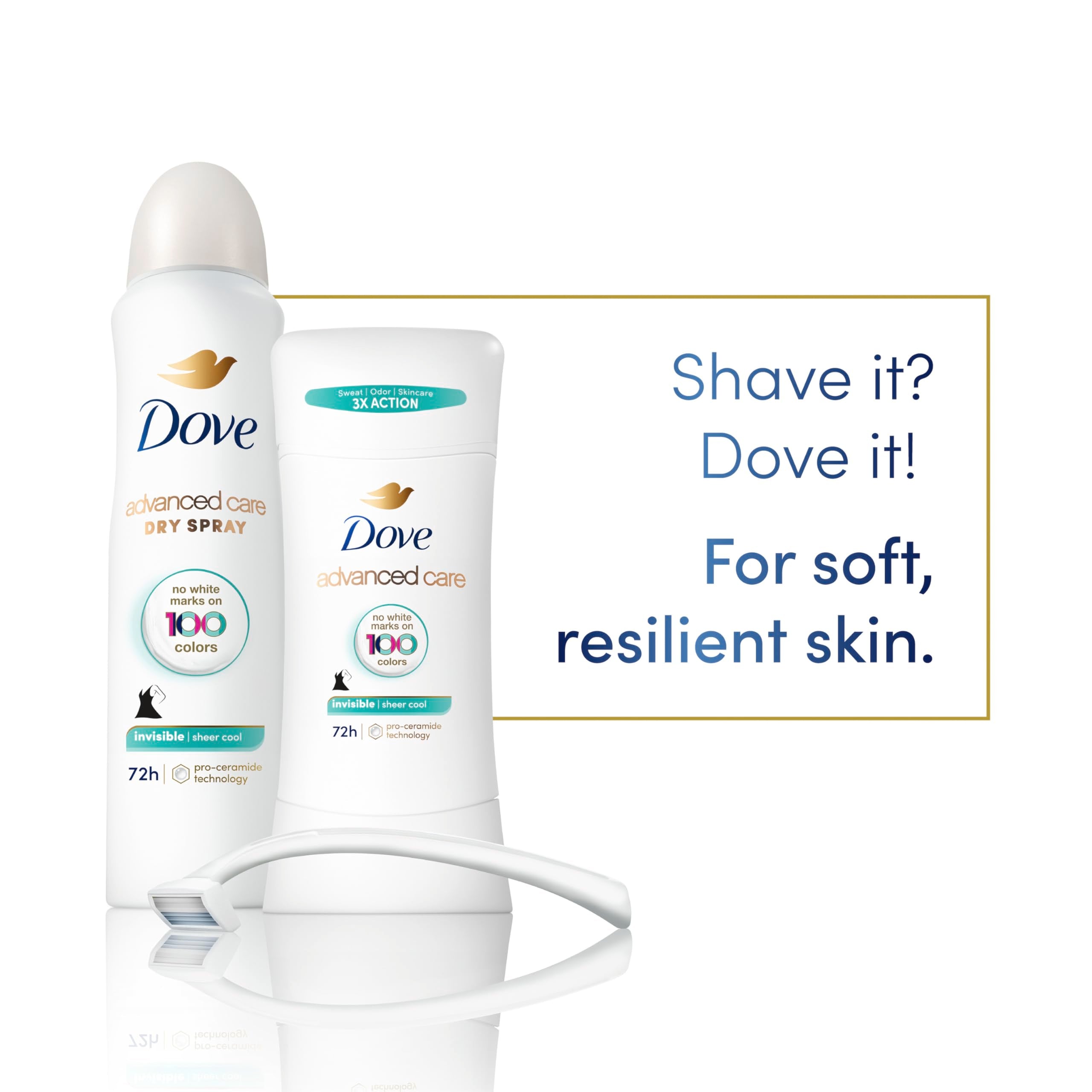 Dove Cuidado Avanzado protección 72 horas contra sudor y olores