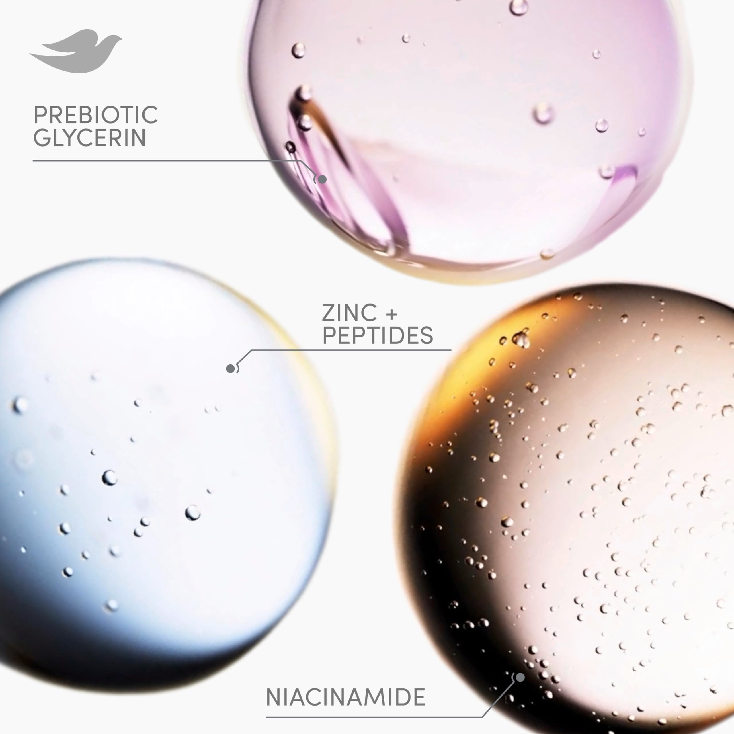Dove Density Boost Serum, textura cremosa que se siente ligera y no grasa.