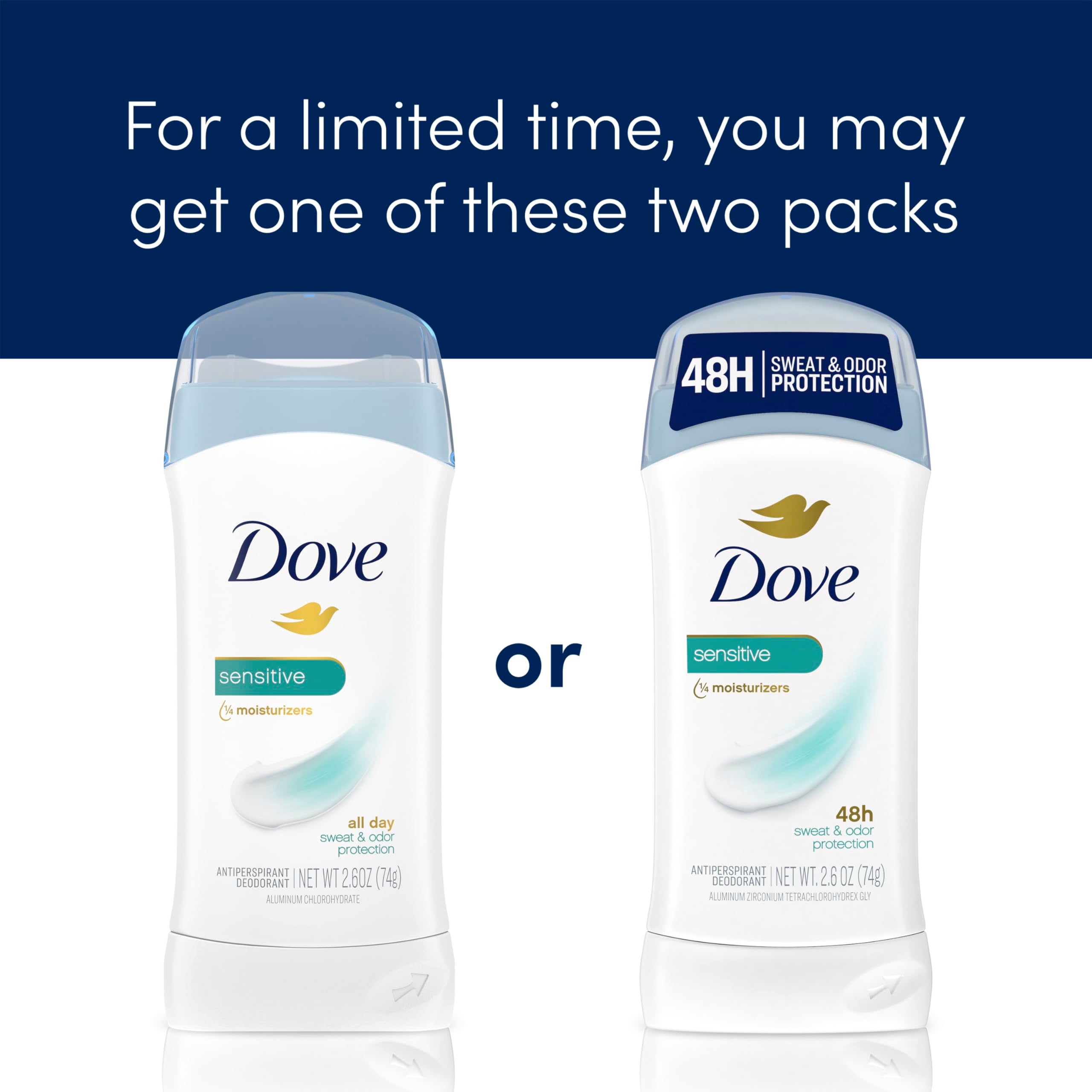 Dove Desodorante Invisible Solid sin alcohol para mayor comodidad
