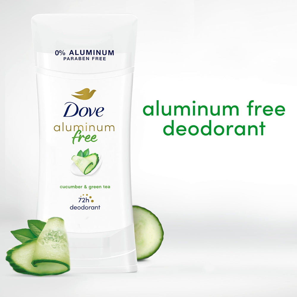Dove Desodorante sin aluminio, protección de olor de larga duración.