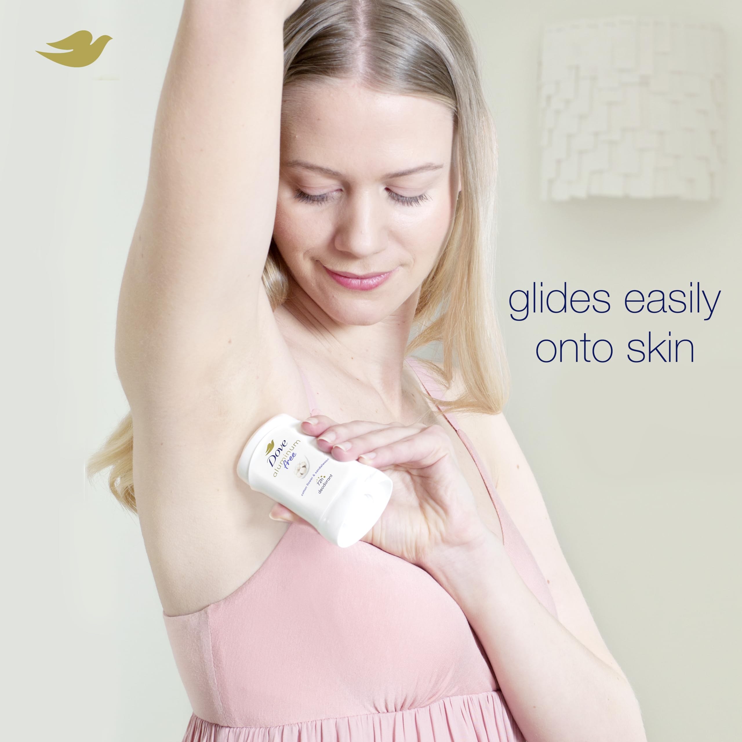 Axilas suaves gracias a Dove sin aluminio y humectantes.