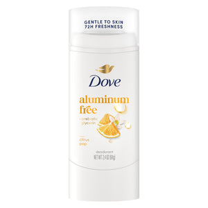 Dove Citrus Pop: envase compacto para uso diario y frescura duradera.