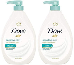 Dove gel de baño para piel sensible con bomba, suave limpieza diaria.