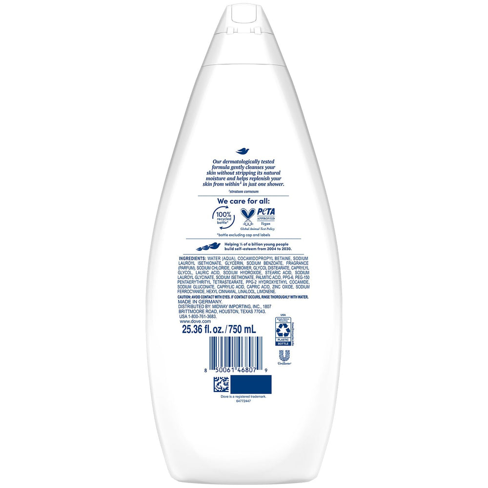 Dove Hidratante Gel de Ducha: espuma cremosa que deja la piel suave.
